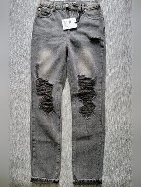 Glamorous Black Acid-Wash Skinny Jeans